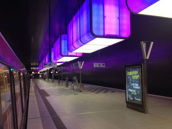 Illuminated subway station