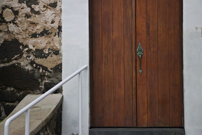 Close-up of wooden door