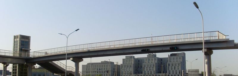 Low angle view of bridge against clear sky