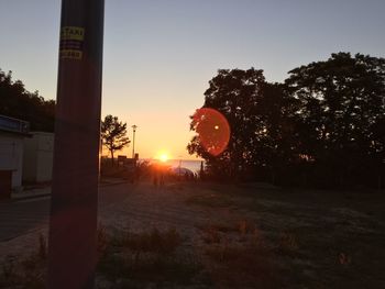 View of road at sunset