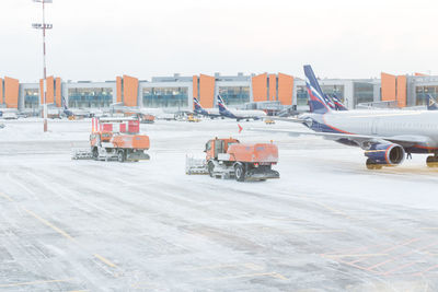 View of airport runway against sky