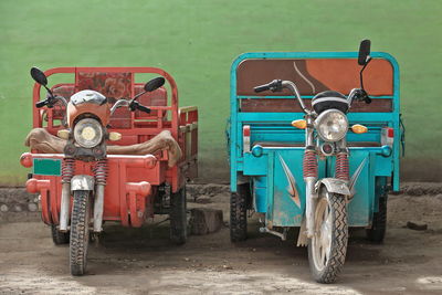 Tractor on street in field