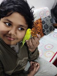 Portrait of a smiling girl at home