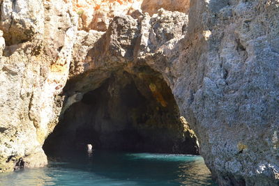 Rock formation in sea