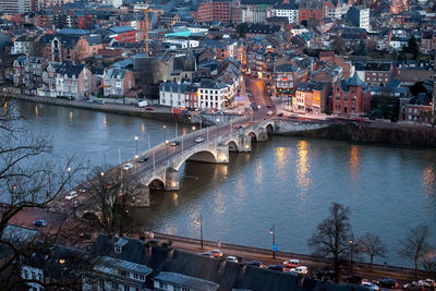 High angle view of bridge over river