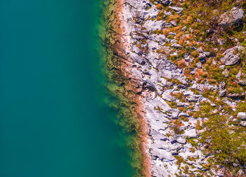 High angle view of beach