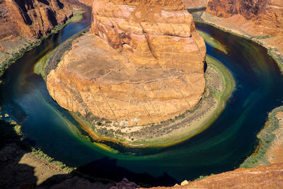 High angle view of river