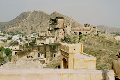 Peshawar ruined building near mountains