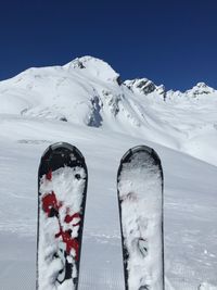 Scenic view of snow covered mountain