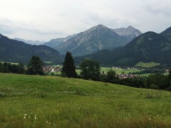 Scenic view of mountains against sky