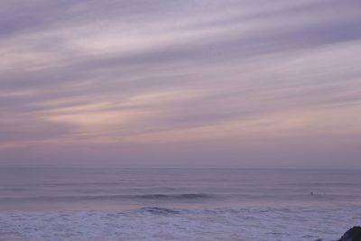 Scenic view of sea at sunset