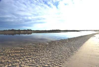 Scenic view of beach against sky