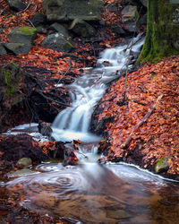 Water flowing through rocks