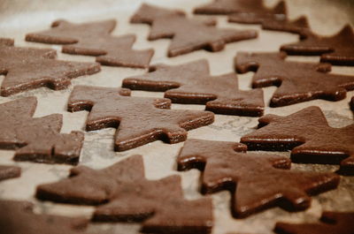Close-up of pine shaped gingerbreads
