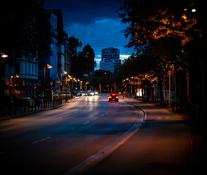 City street and buildings at night