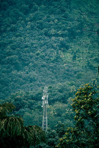 High angle view of communications tower