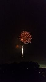 Low angle view of firework display