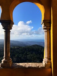 View of temple against cloudy sky