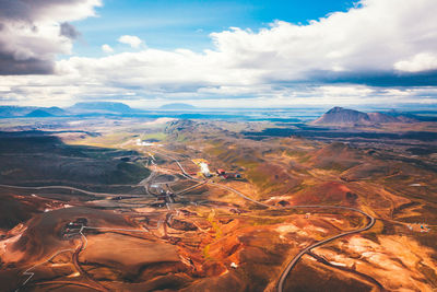 Aerial view of landscape against sky