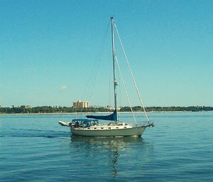 Boats sailing in sea