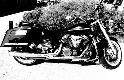 Bicycle parked on street in city