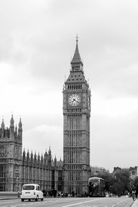 View of clock tower against cloudy sky