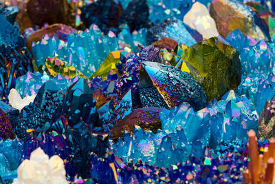 Close-up of multi colored crystals