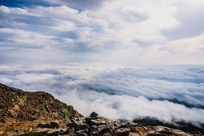 Scenic view of mountain against sky