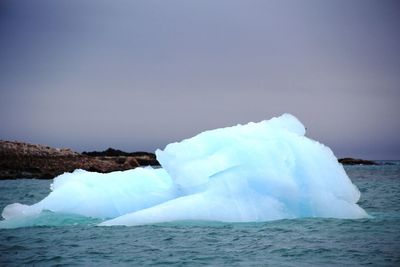 Iceberg in sea against sky