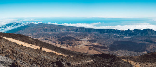 Scenic view of dramatic landscape against sky