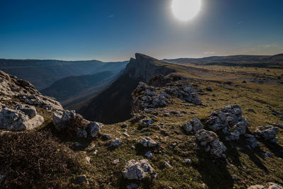 Scenic view of mountains against sky