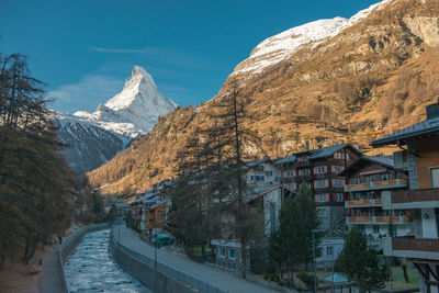 Wooden house at zermatt, switzerland