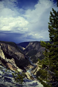 High angle view of landscape against sky