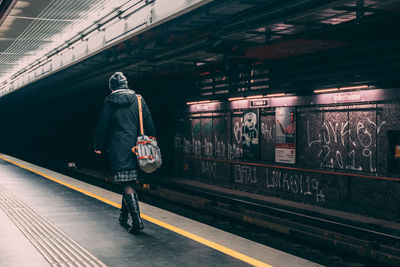 Train on railroad station platform