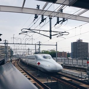 Train at railroad station platform