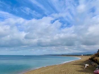 Scenic view of beach against sky