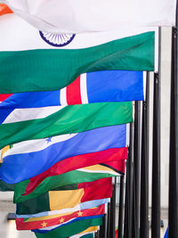 Low angle view of flags flag