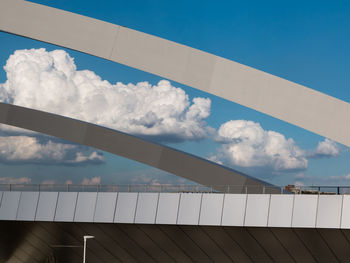 Low angle view of building against blue sky