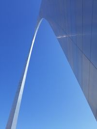 Low angle view of building against clear blue sky