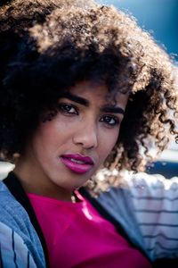 Close-up portrait of a young woman