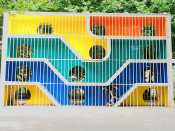 Multi colored umbrellas