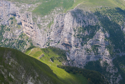 High angle view of panoramic shot of land