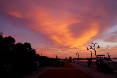 Scenic view of cloudy sky at sunset