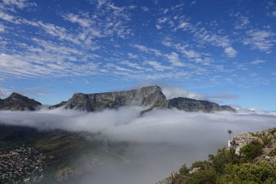 Scenic view of mountains against sky