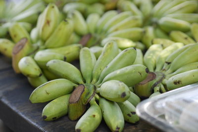 High angle view of bananas on table