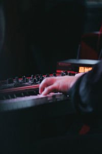 Man playing guitar at music concert