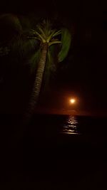 Scenic view of sea against sky at night