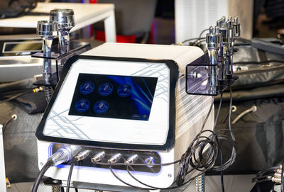 Close-up of sewing machine