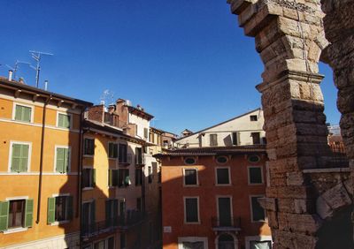 Low angle view of buildings in city