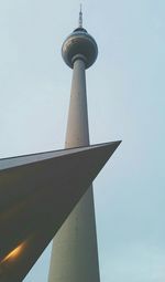 Low angle view of communications tower